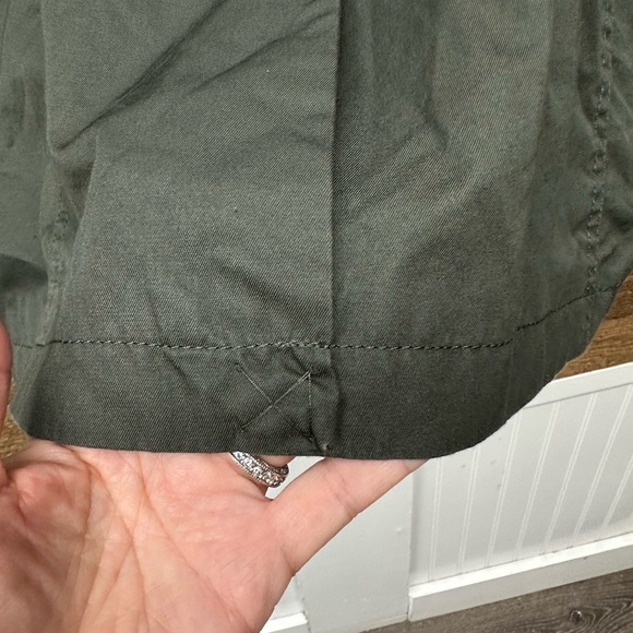 🫶 Banana Republic Petite XS Olive Green Double-Breasted Trench Coat - Picture 7 of 9